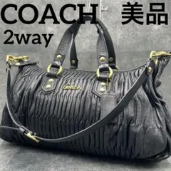 希少 美品 コーチ 2way マディソン ギャザー ショルダーバッグ 斜め掛け