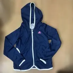 adidas フード付き薄手パーカー　ラッシュガード 140 ネイビー