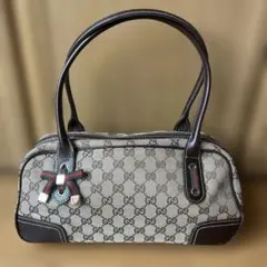 P*e様 GUCCI GGキャンバス ハンドバッグ リボン - メルカリ