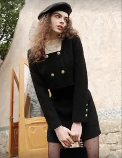 ダブルブレストショートオーバーコート