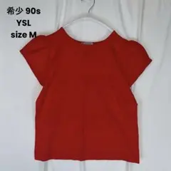 希少 90s YSL Yves Saint Laurent センターロゴ 刺繍