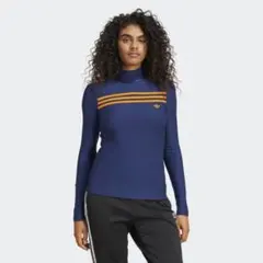 adidas ネイビー タートルネック トップス