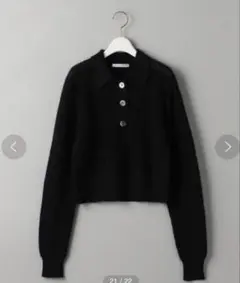 BEAUTY&YOUTH ブラックポロネックニット