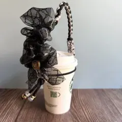パラコード ボトルホルダー ペットボトルホルダー スマホストラップ 黒系