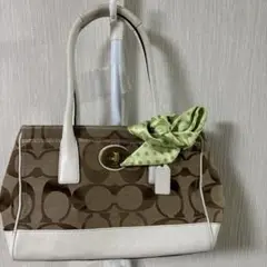 COACH　コーチ　スカーフ付き　ハンドバッグ　ターンロック　美品