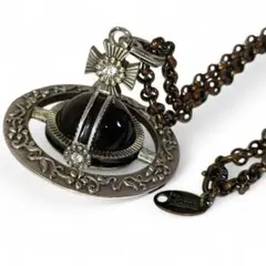 美品 正規品 ヴィヴィアンウエストウッド 3D オーブ ネックレス ガンメタ 黒