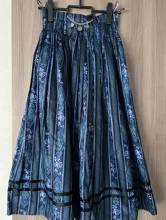 ヴィンテージ チロルスカート ペイズリー ブルー