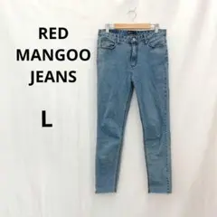 REDMANGOO JEANS ▶ デニム L 青 綿混 細身 裾切りっぱなし
