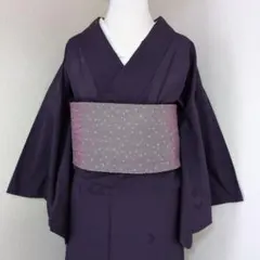 【三花】正絹　縦絽　紗　三日月　小紋　着物　リユースのサムネイル