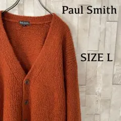 【美品】Paul Smith ニット 長袖カーディガン 日本製 L オレンジ