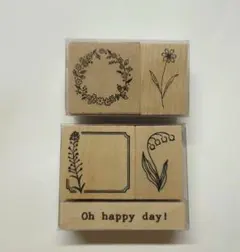 【新品・未開封】ラバースタンプ フラワー ボタニカル 2つセット