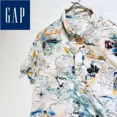 GAPギャップ総柄ボタンダウン半袖シャツSサイズのサムネイル