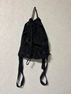 ブラックリボンナイロンナップザック