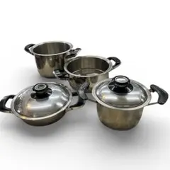 AMC 鍋、フライパン、蒸し器6点セット ステンレス A.M.C. 23-Piece Stainless Steel Induction Non-Stick Cookware Set