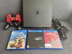 SONY PlayStation 4 本体 赤コントローラー ゲーム3本セット