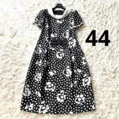 極美品✨希少サイズ エムズグレイシー ロールカラー ドット フラワーワンピース