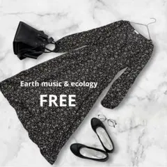 ワンピース フリーサイズ 黒 小花柄 アースミュージック＆エコロジー