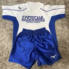 セントラルスポーツ　キッズサッカー　ミズノ ジャージ 白/青　上150/下140のサムネイル