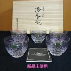 HOYA クリスタル 冷茶碗 ガラス茶碗 冷茶グラス 日本製 新品未使用