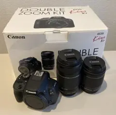 【美品】Canon EOS Kiss x7ダブルズームキット キャノン EOS キヤノン デジタル一眼 CANON Kiss X7 ホワイト ダブル