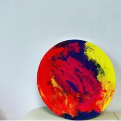 抽象画 円形 アートパネル 太陽 アクリル画 - メルカリ