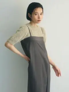 グリーンパークス　armonia. ラップサロペット　黒のサムネイル