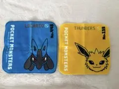 新品ポケットモンスター ルカリオ サンダース ハンカチセット