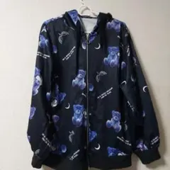 PLYMTONE クマプリント ジップアップパーカー