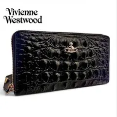 未使用 Vivienne Westwood 黒 長財布 ウロコ 人気 ワニ革風 - メルカリ