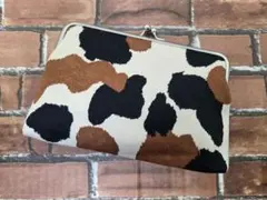 [お買い得商品]　スリムな がま口ポーチ　三毛猫(ベージュ)　通帳ケース
