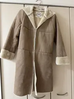 AG by aquagirlフード付きベージュムートンコート