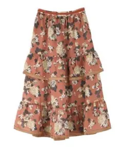 極美品⭐️axes femme アクシーズ 花柄 ティアードスカート エレガント