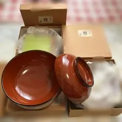 秋田特産 川連漆器 大椀 4客　煮物椀 雑煮椀 漆器 うるしクラフト　豊