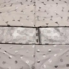 シルバー リボン、ドット、チェック 50cm ホワイト