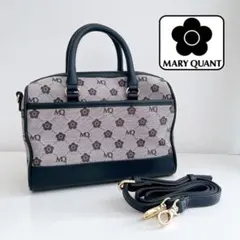 MARYQUANT 2way モノグラム　ミニボストン　ショルダー　バッグ　黒