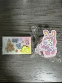 メゾピアノべリエちゃんポーチ　ナルミヤ　ミニコットンパフィーシール 2点セット