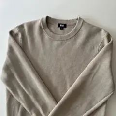 UNIQLOベージュ クルーネック 長袖セーター