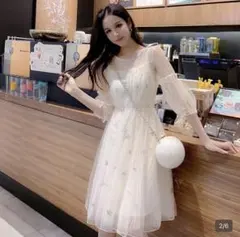 SHEIN ホワイトワンピース 長袖