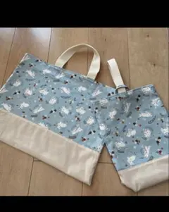 入園入学　うさぎ　フローララビット レッスンバッグ 上履き入れ2点セット