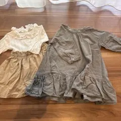 petit main フリル付きワンピース　2着セット