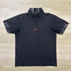 OAKLEY オークリー 半袖ハーフジップ シャツブラック/カモフラ ゴルフ Lのサムネイル