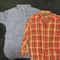フランネルシャツ XL オレンジチェック