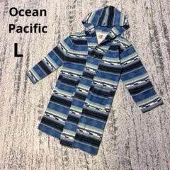 オーシャンパシフィック フーデッドカーディガン L マルチカラー 総柄 コットンのサムネイル