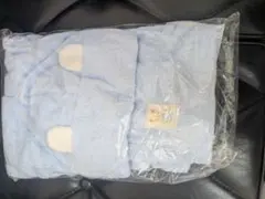 ​【新品未使用】ファミリア ベビーグロー ポンチョ型バスタオル フード付 ブルー