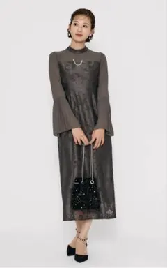 オケージョンドレス　チャコール