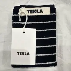 TEKLA ブラックストライプ タオルハンカチ 30x30cm