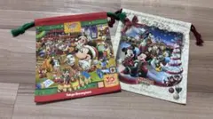 東京ディズニーリゾート 巾着袋 2種セット　クリスマスデザイン