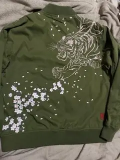 未使用近 絡繰魂 虎 日本限定 スカジャン MA-1 unisex kaki