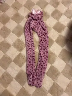 ピンクヒョウ柄マフラーキャップ