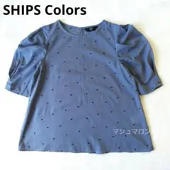 SHIPSColors　シップスカラーズ ドット柄パフスリーブブラウスのサムネイル